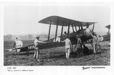 ALTE LUFTFAHRT POSTKARTEN AVRO 504K 100 PS WICHTEL ODER LERHONE MOTOR SEHR GUT