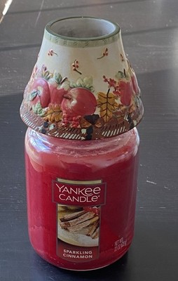 Yankee Candle Ceramic Shade Fall Scene Apple Leaves Mini 3inch 3D Vtg Autumn