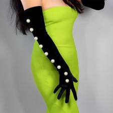 Women's Long Opera Gloves velvet Fabrics Evening Wedding Party Accessories