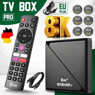 Android 14 Smart TV Box 2.4G & 5G WIFI 8K HD 2GB 16GB Media Player Quad Core DE