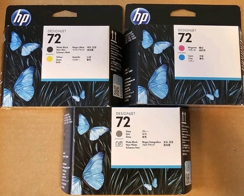 SET HP 72 PRINTHEAD DESIGNJET C9380A, C9383A AND C9384A SET OF 3 EXP 2023