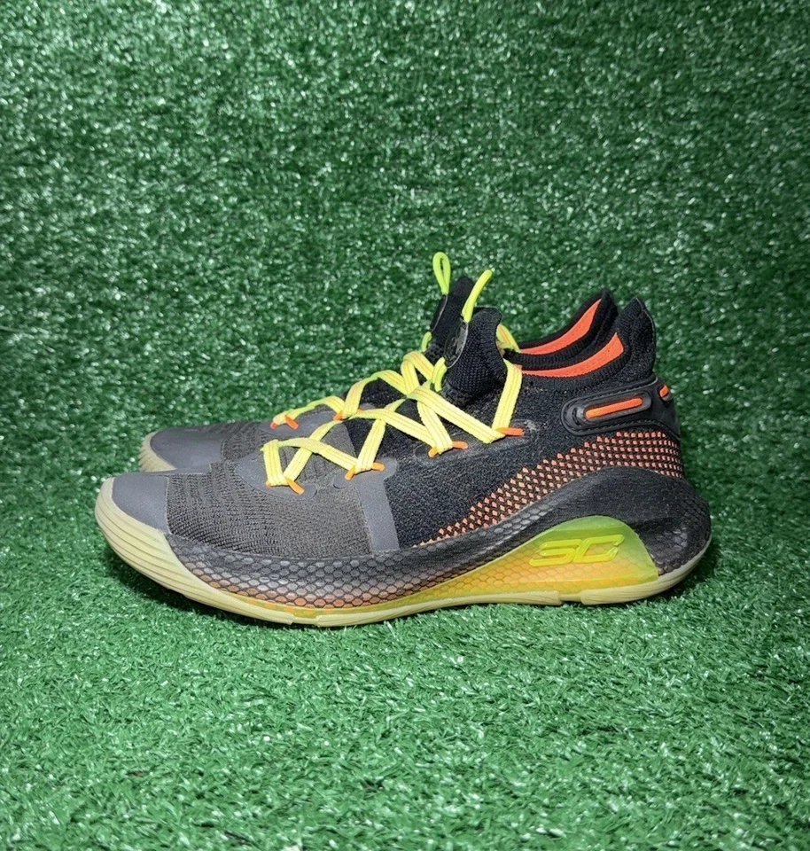 Under Armour Curry 6 “Fox Theater” Negro Naranja Steph Curry Zapatos Juveniles Talla 6Y Foto 4 de 4