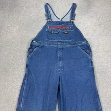 Dickies Dungarees Adult 38x32 Blue Overalls Bib Denim Work Wear Carpenter Mens