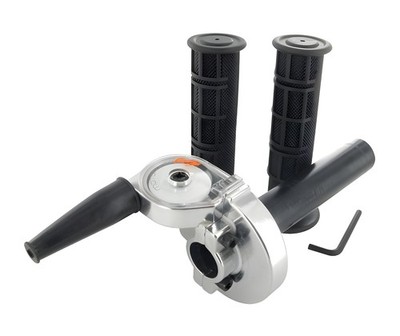 Short stroke gas grip Motoforce RACING, incl. Handlebar grips, universal, chrome