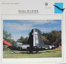 Hawker Sea Hawk Plane Picture Original Vtg Aircraft Detail Collector Card 