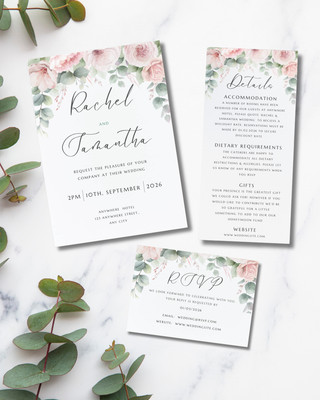 50 personalisierte Hochzeitseinladungssets | Einladung | Details | RSVP - Premium Karte