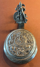 Antik Zinn Bierkrug Deckel Leipziger Radfahrer Club 1896 9cm Sport Hochrad Deko