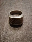 Gorgeous Pre-owned Vintage Size 7 Heavy 925 Sterling Silver Ring