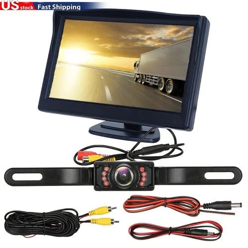 5" Wireless HD Monitor Backup Camera Car Rear View Parking System Night Vision