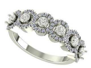 2 Ct White Round Vvs1 Real Moissanite Halo Wedding Ring Sterling Silver Size 7