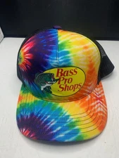 Bass Pro Shops SnapBack Mesh-Back Trucker Hat Adjustable Tye Dye Multicolor OSFM