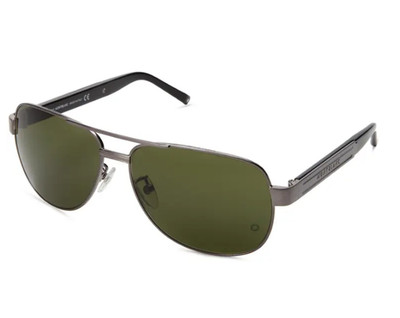 MONT BLANC Sonnenbrille MB364S 13N metallisches Gestell Sonnenschirme grüne Gläser 60-14-135