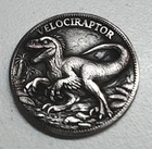 HOBO Velociraptor Dinosaur Jurassic Dino Made From A REAL Buffalo Nickel SIGNED