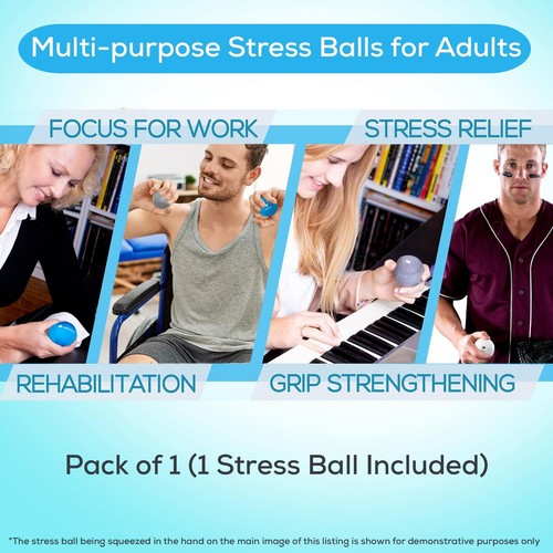 Jet Black Stress Ball for Hand Strength Therapy and Mindfulness Relief - Picture 2 of 7