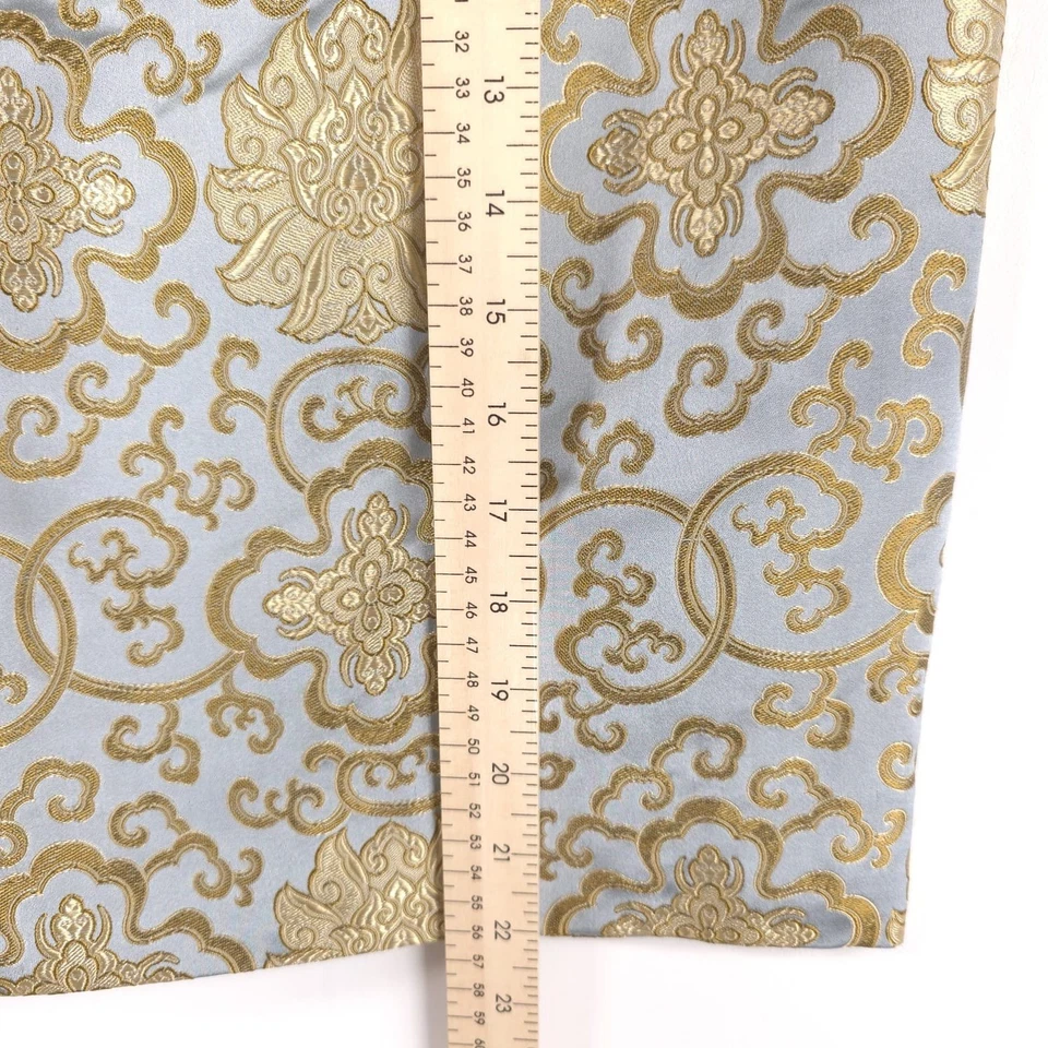 NUEVO CON ETIQUETAS STEVEN STOLMAN Falda Estrás Cinturón Azul Dorado Floral Cachemira Forrada 12 Foto 3 de 4