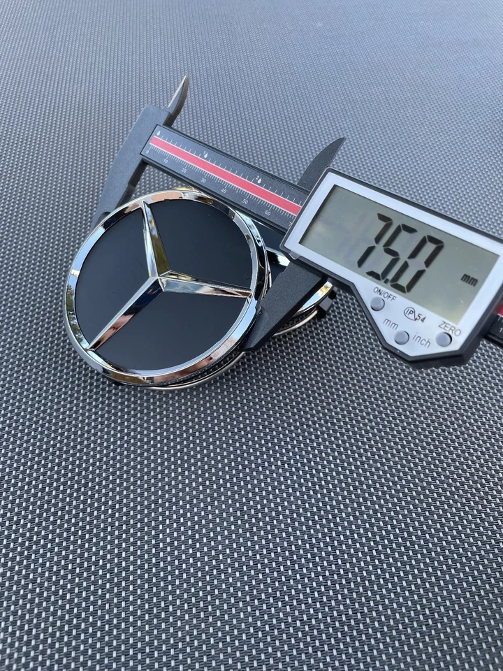 4EA 75mm Wheel Center Rim Hub Caps Badge Fit For Mercedes-Benz C E S AMG Emblem Foto 4 de 4