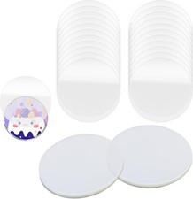 200 Pcs Clear Badge Film, 70Mm Circle Mylars Button Maker Supplies Plastic Badge