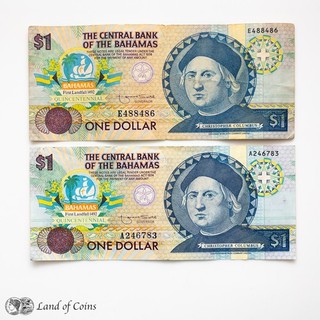 BAHAMAS: 2 x 1 Bahamas Dollar Commemorative Banknotes.
