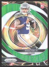Michael Penix Jr. 2024 Panini Prizm Portals Green Prizm #6 Atlanta Falcons