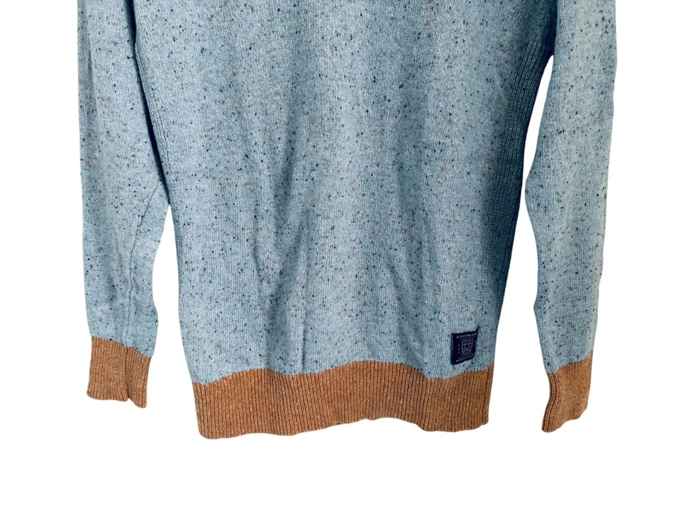 Pullover Scotch & Soda para hombre cuello redondo mezcla de lana azul claro beige bloque de color Foto 3 de 4