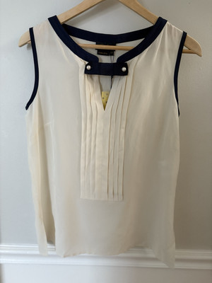 Luisa Spagnoli NWT 100% Silk Pura Seta Tank Blouse Size I44 (US 8) Retails $410