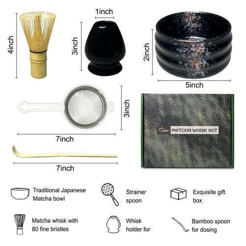Matcha Tea Set,Matcha Making Kit (5pcs) Includes Matcha Bowl, Matcha Whisk an... - 第 7/7 張圖片
