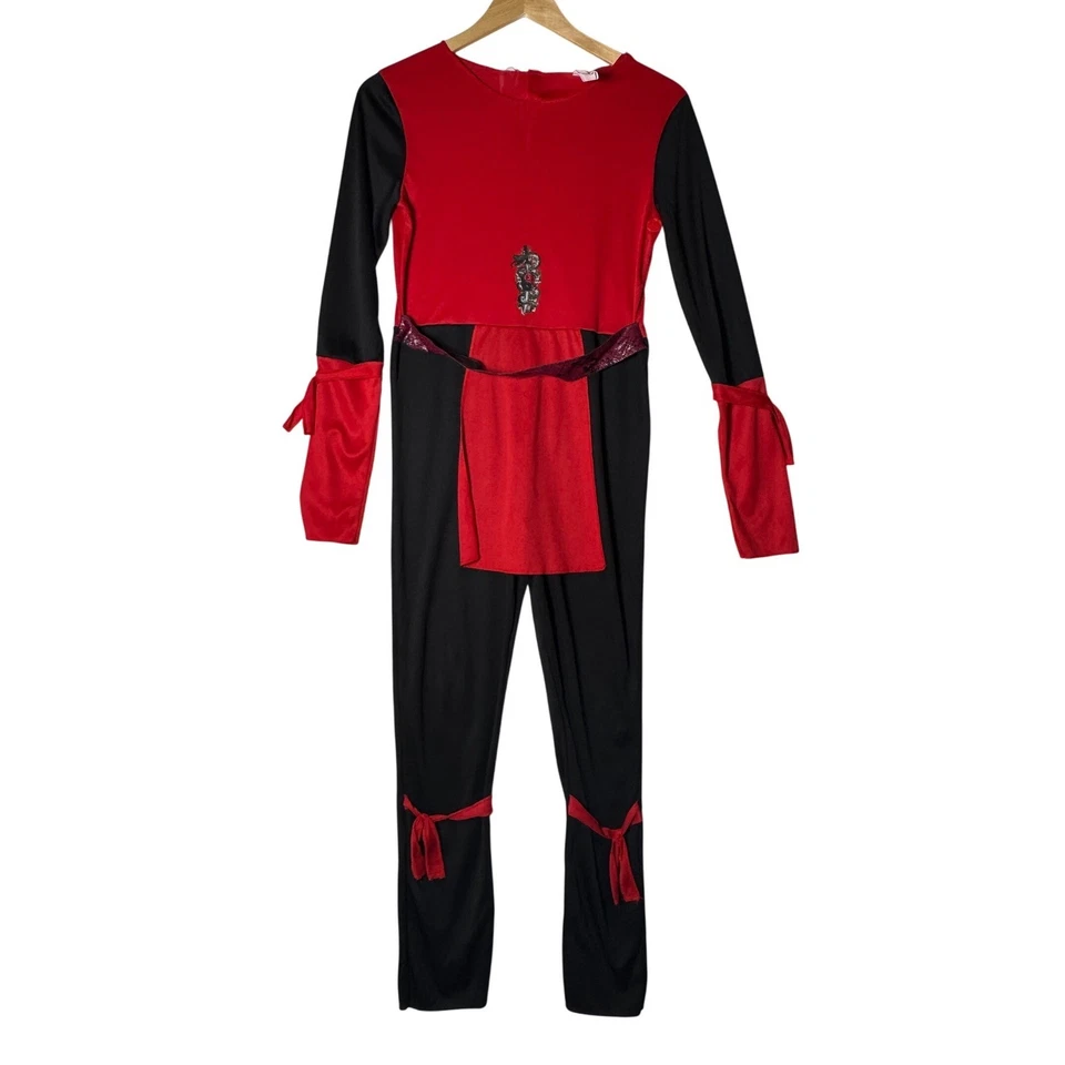 Disfraz Spirit Halloween Víbora Roja Ninja Niños Grande 10-12 Rojo Negro Capucha Máscara Foto 2 de 4