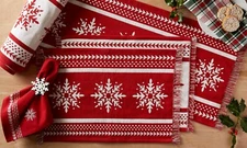 DII Nordic Snowflake Placemat / Table Runner / Napkin Collection 