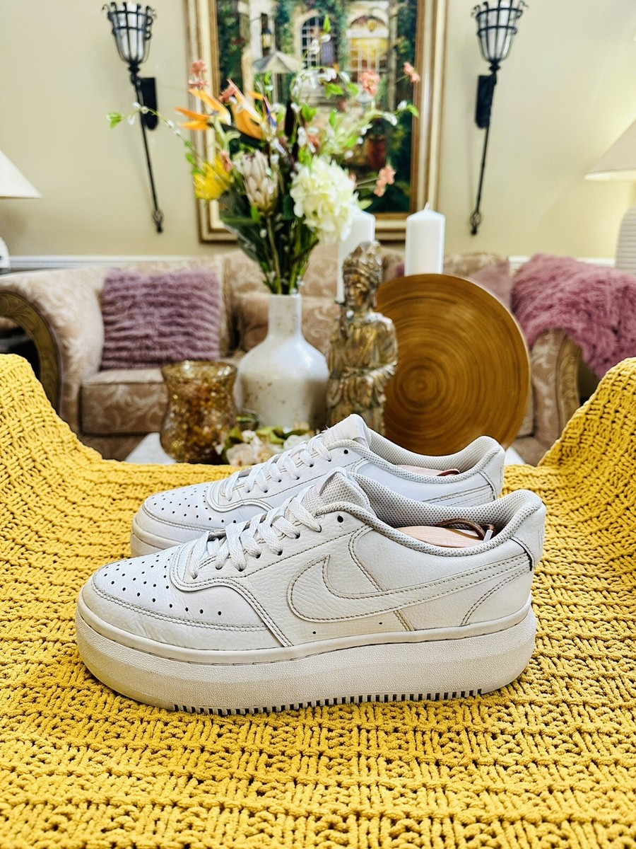 シューズ・サンダルその他 Nike Court Vision Alta Women's Shoes DM0113-100 WOMENS NIKE COURT VISION ALTA LEATHER SNEAKER - WHITE