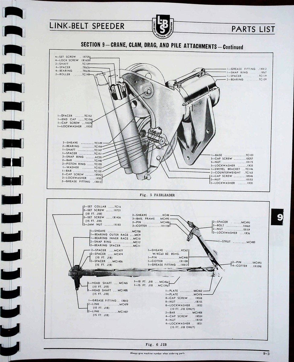 Link Belt Speeder LS-68 Parts Manual Catalog Drag Link or Crane | eBay