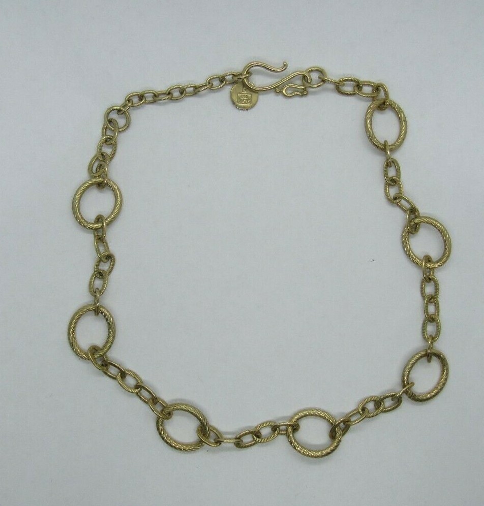 Vintage Signed Liz Claiborne LC 1976 Gold Tone Chain