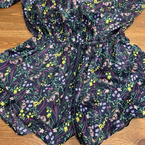 Victoria’s Secret Floral V Neck Short Sleeve Cinch Waist Ruffle Sleeve Romper - Picture 2 of 8