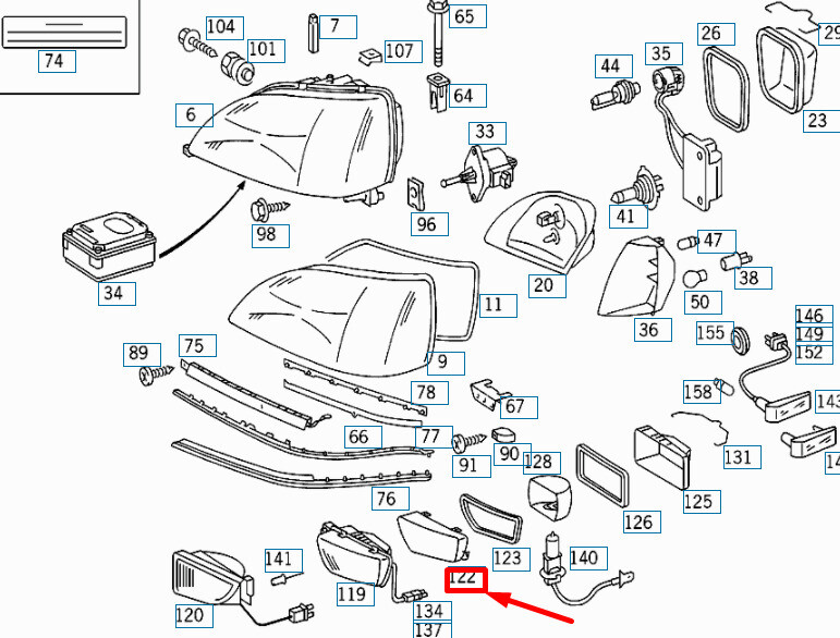 w140ベンツUSコーナーレンズ メルセデスベンツ Sクラス W140 フロント