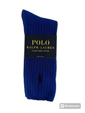 Polo Ralph Lauren Classic Crew Sock.Blue.Nwt.MSRP 14.00