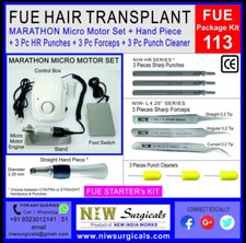 NIW FUE Hair Transplant Kit 113 with Micro motor, etc..