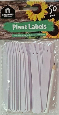 50 Plant Label White Tags Stick Garden Seed Labels Pot Tray Markers Greenhouse