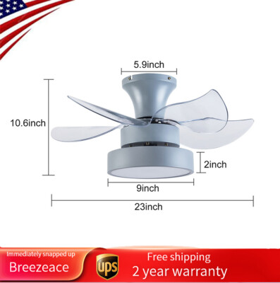23'' Modern Ceiling Fan Light LED Chandelier 5 Blades 3 Speeds & Remote Control