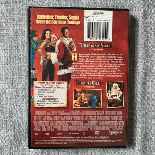 badBAD-DER SANTA DVD Movie Holiday Billy Bob Thornton Lauren Graham Sexy Comedy - Picture 4 of 5