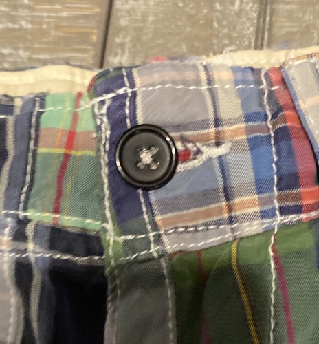 American Eagle Men's Blue Plaid Patchwork Shorts Pockets Size 28 - Picture 3 of 10