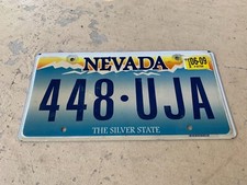 NEVADA SILVER STATE LICENSE PLATE  448 UJA  FREE SHIPPING Fix it Angel