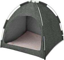 PisPets Portable Pets Tent For Cat Small Dog Modern Gray Color - Fabric Material