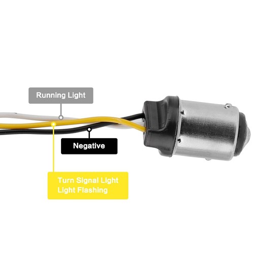 For Harley Touring Sportster Softail Dyna 1157 LED Turn Signal Light Amber/White - Picture 6 of 10
