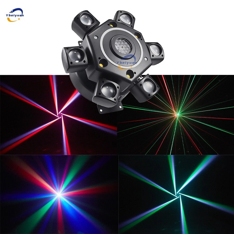 6 Arm LED Moving Head Light RGBW 4 in 1 Disco DJ Light DMX512 For Wedding Party - Image 4 of 4