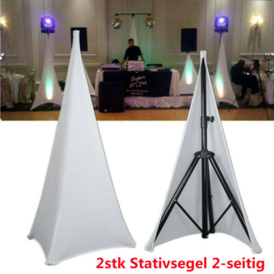 2 Stativsegel DJ Segel Stativ Husse Tripod Stretch Cover 120-180cm 2-Seitig Weiß