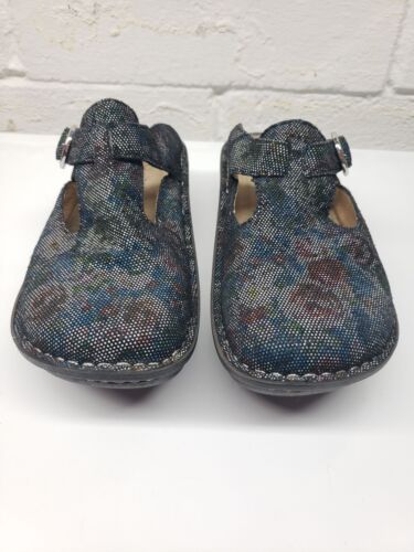 Alegria Womens Leather Round Toe Buckle Multicolor Mule Clogs Size 6 ALG-509 - Picture 2 of 9