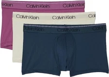 NIB 3 Calvin Klein Men's Size XL Microfiber Stretch Low Rise Trunks Wicking