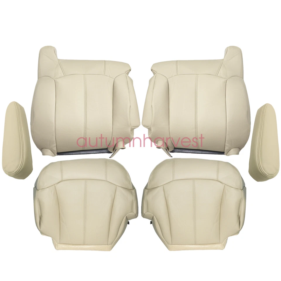 For 99-02 Chevy Tahoe Suburban Driver & Passenger Seat Cover & Armrest Cover Tan Foto 3 de 4