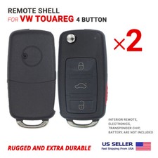 2x Flip Remote Key Shell Case For Vw Touareg 4 Button High Quality