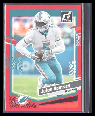 2023 Panini Donruss JALEN RAMSEY Red Press Proof #184 Dolphins MIDO