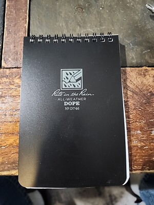 Rite in the Rain Weatherproof Top Spiral D.O.P.E. Range Logbook, 4'' x 6'', Black
